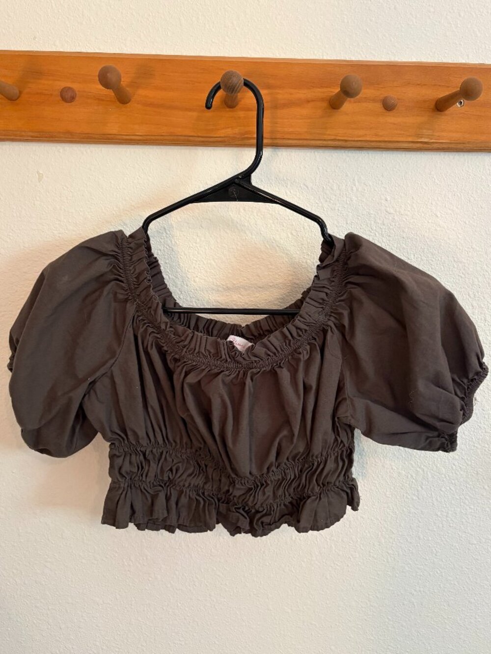 Army Green Ruched Crop Top